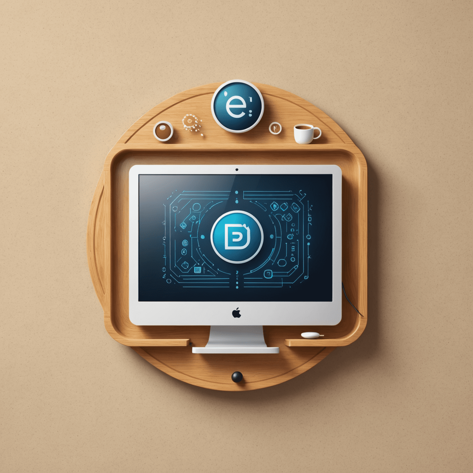 DevEdu logo featuring a stylized computer screen with code symbols, representing web and app development education