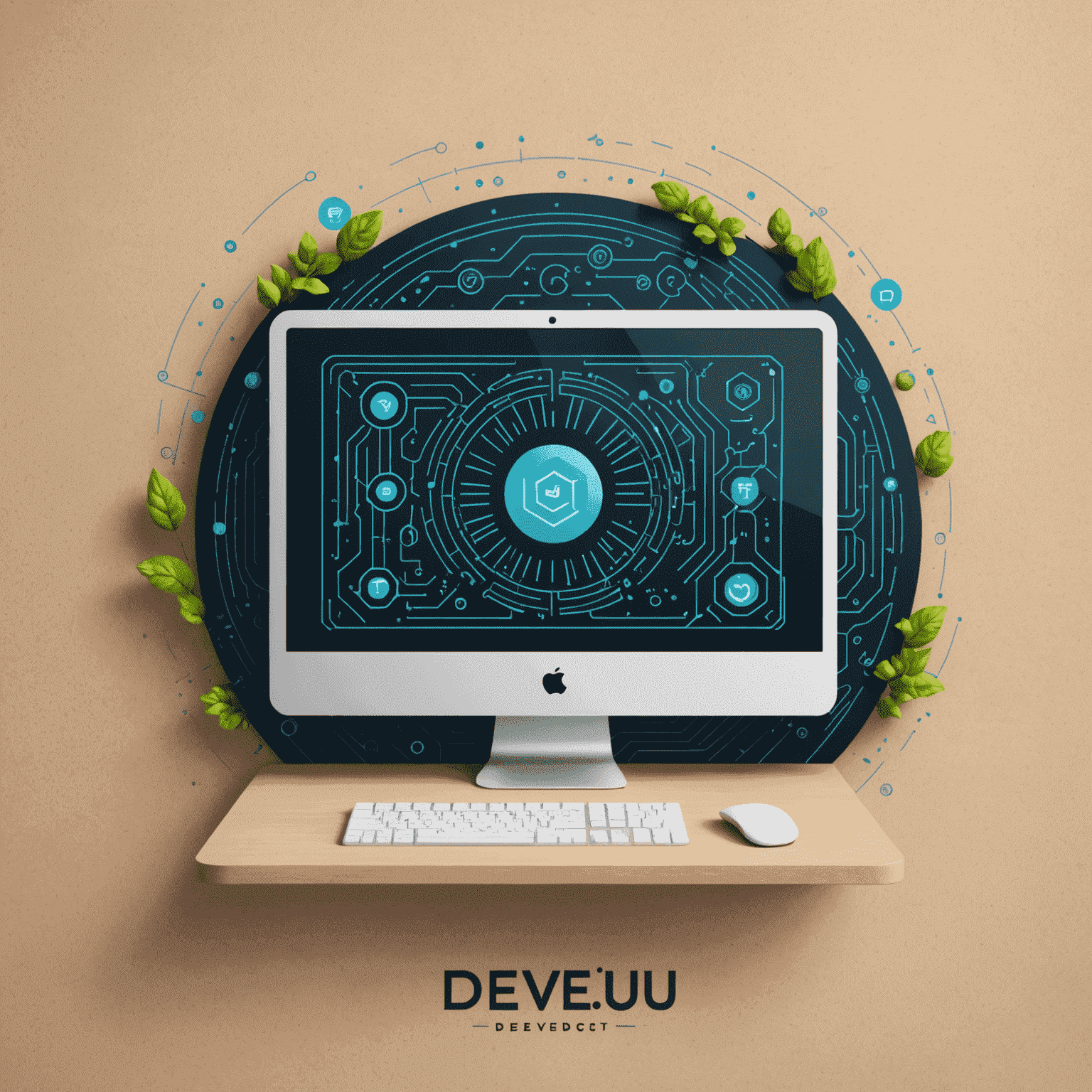 DevEdu logo featuring a stylized computer screen with code symbols, representing web and app development education