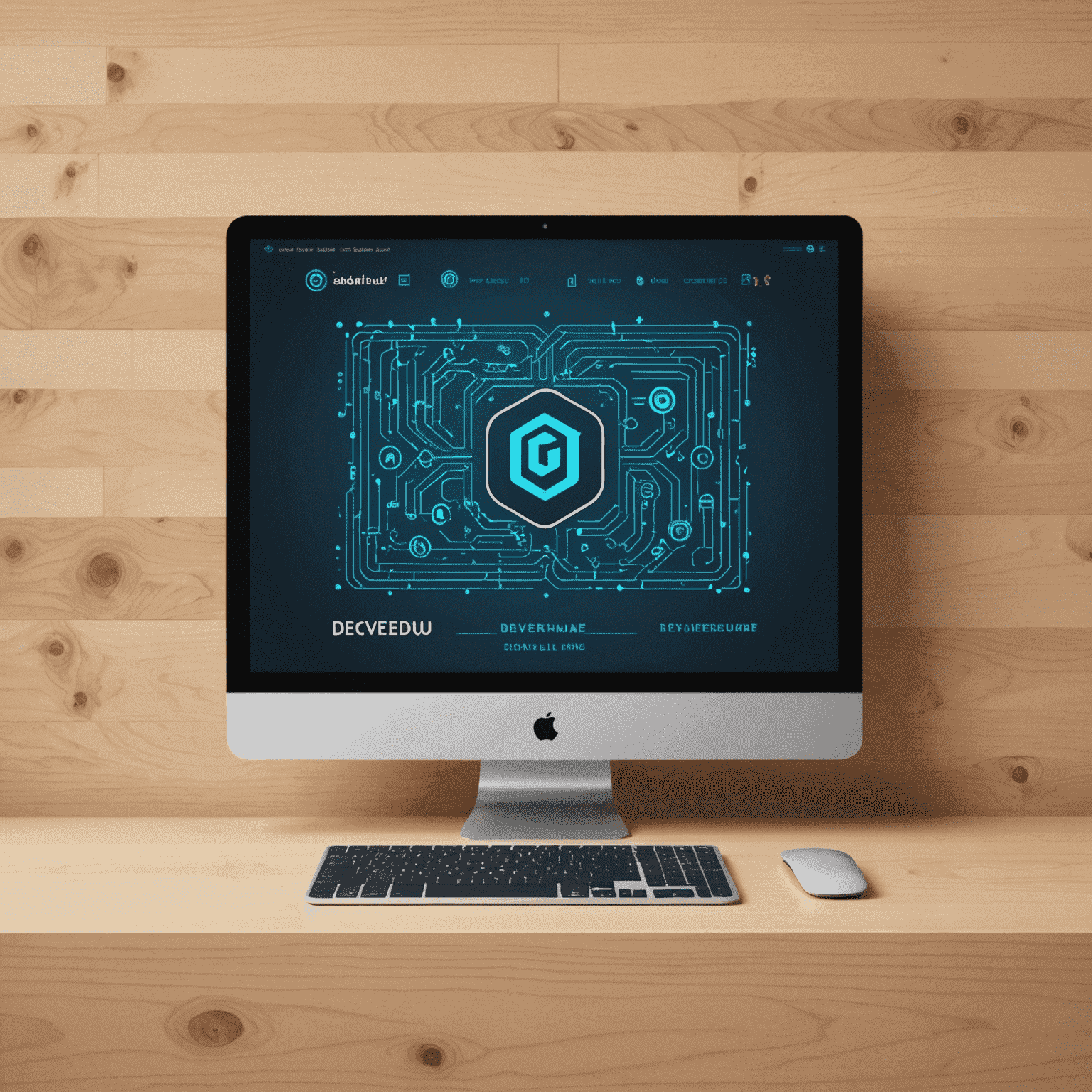 DevEdu logo featuring a stylized computer screen with code symbols, representing web and app development education