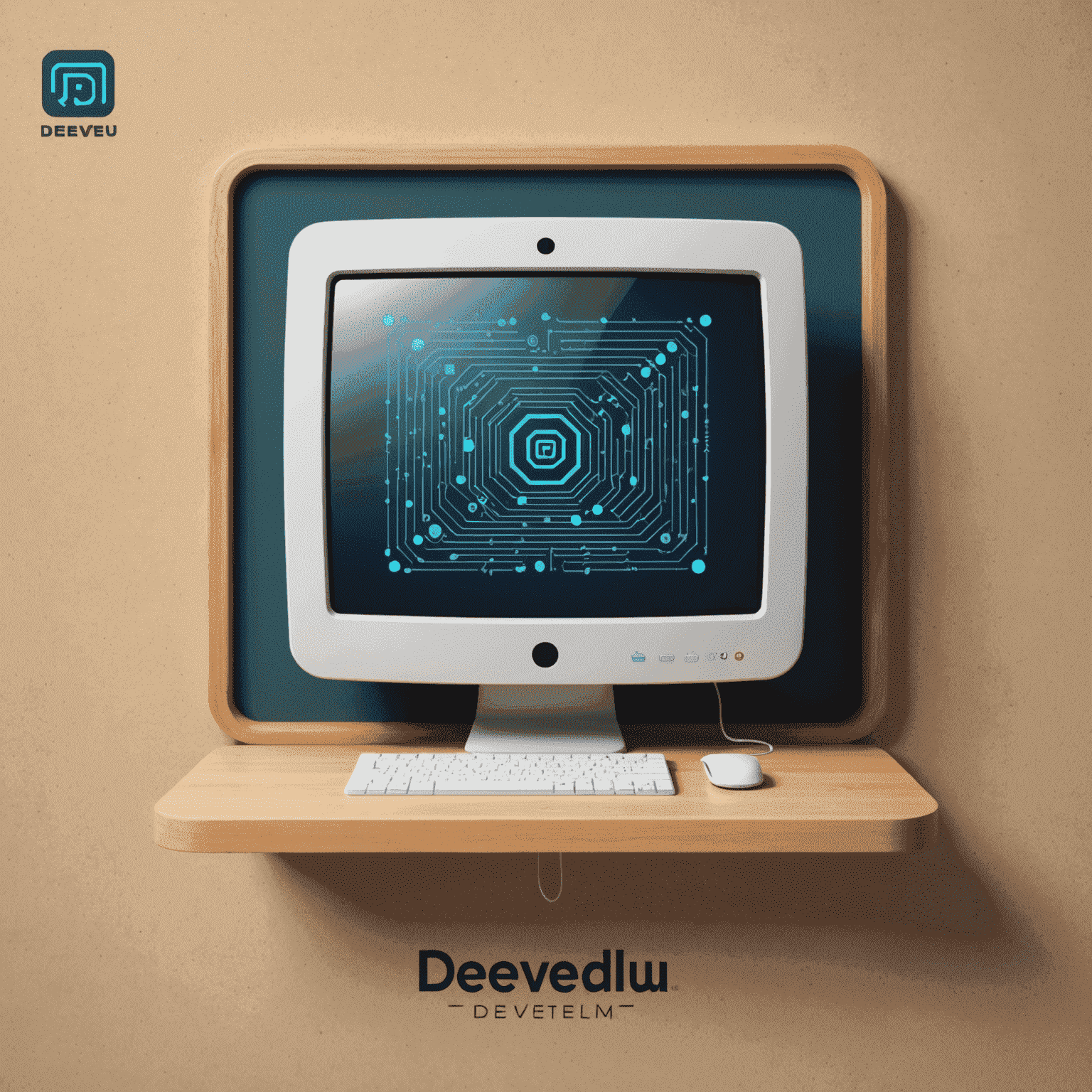 DevEdu logo featuring a stylized computer screen with code symbols, representing web and app development education